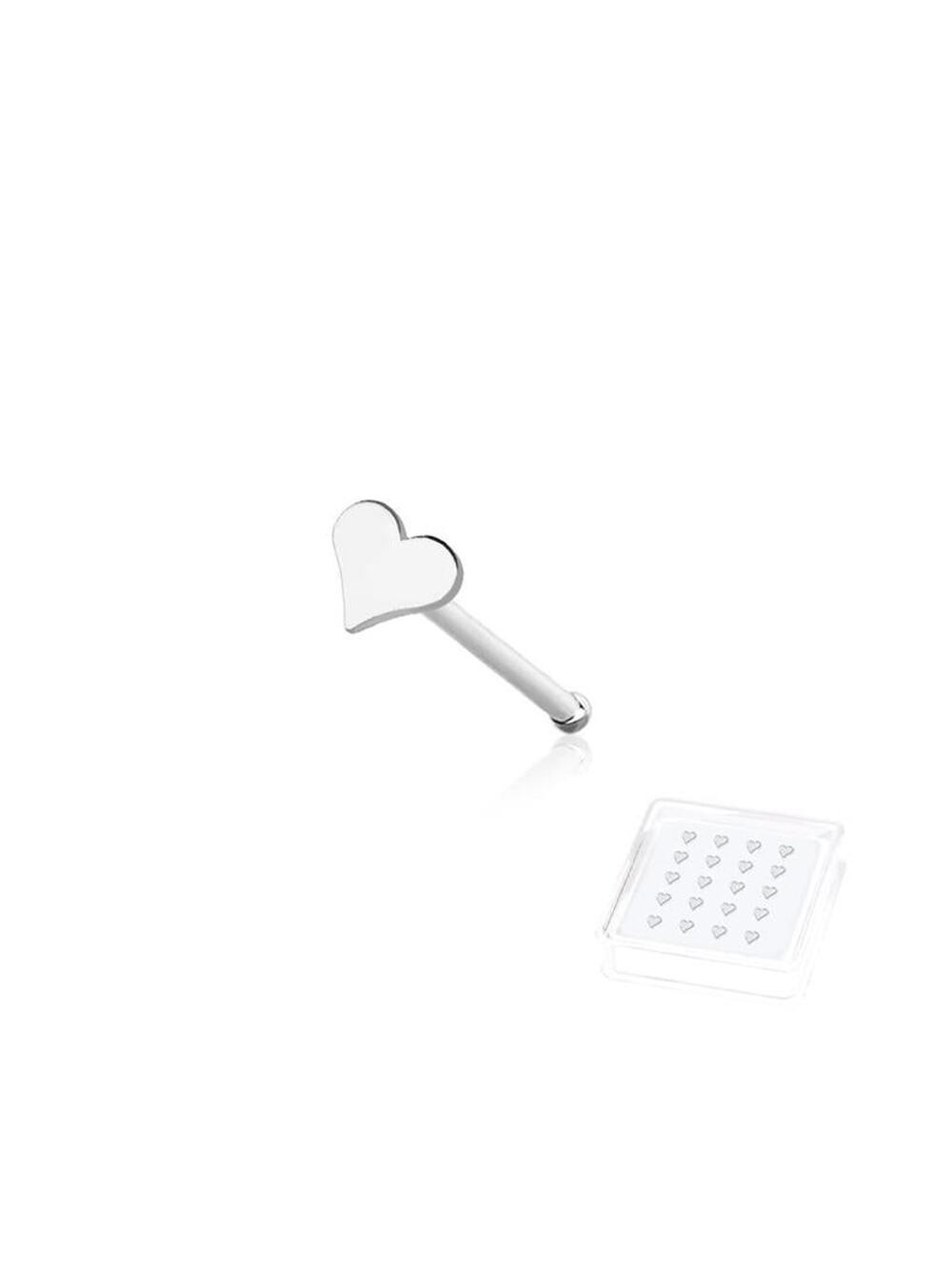 Heart Flat Head 316L Surgical Steel Nose Bone Ring